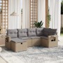 Juego de sofás jardín con cojines beige mezcla 6 pzas ratán PE de , Conjuntos de jardín - Ref: Foro24-3263795, Precio: 390,18...