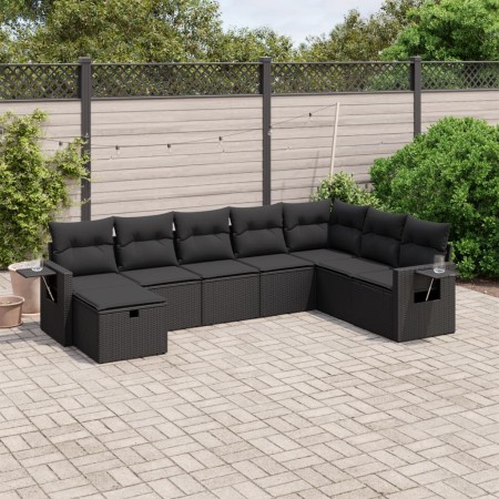 Set de sofás de jardín 8 piezas y cojines ratán sintético negro de , Conjuntos de jardín - Ref: Foro24-3263891, Precio: 513,5...