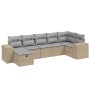 Juego de sofás jardín con cojines beige mezcla 7 pzas ratán PE de , Conjuntos de jardín - Ref: Foro24-3264455, Precio: 451,83...