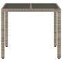 Mesa de jardín superficie de vidrio ratán PE gris 90x90x75 cm de , Mesas de jardín - Ref: Foro24-365526, Precio: 106,10 €, De...