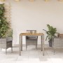 Mesa de jardín superficie madera acacia ratán gris 90x90x75 cm de , Mesas de jardín - Ref: Foro24-365530, Precio: 110,92 €, D...