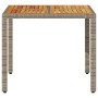 Mesa de jardín superficie madera acacia ratán gris 90x90x75 cm de , Mesas de jardín - Ref: Foro24-365530, Precio: 110,92 €, D...