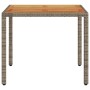 Mesa de jardín superficie madera acacia ratán gris 90x90x75 cm de , Mesas de jardín - Ref: Foro24-365530, Precio: 110,92 €, D...