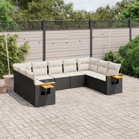Set de sofás de jardín 8 piezas y cojines ratán sintético negro de , Conjuntos de jardín - Ref: Foro24-3227113, Precio: 524,9...