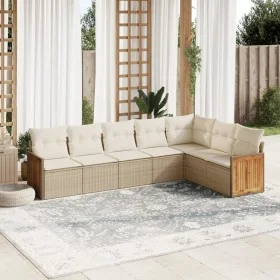 Set sofás de jardín 7 piezas y cojines ratán sintético beige de , Conjuntos de jardín - Ref: Foro24-3227710, Precio: 494,71 €...