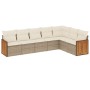 Set sofás de jardín 7 piezas y cojines ratán sintético beige de , Conjuntos de jardín - Ref: Foro24-3227710, Precio: 444,23 €...