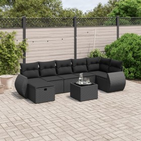 Set de sofás de jardín 8 piezas y cojines ratán sintético negro de , Conjuntos de jardín - Ref: Foro24-3264131, Precio: 509,4...