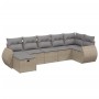 Juego de sofás jardín con cojines beige mezcla 7 pzas ratán PE de , Conjuntos de jardín - Ref: Foro24-3264125, Precio: 453,88...