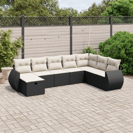 Set de sofás de jardín 8 piezas y cojines ratán sintético negro de , Conjuntos de jardín - Ref: Foro24-3264202, Precio: 455,2...
