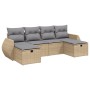 Juego de sofás jardín con cojines beige mezcla 6 pzas ratán PE de , Conjuntos de jardín - Ref: Foro24-3264165, Precio: 372,37...