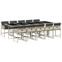 Set de comedor de jardín 11 pzas y cojines ratán sintético gris de , Conjuntos de jardín - Ref: Foro24-3211295, Precio: 720,0...