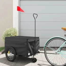 Remolque para bicicleta hierro negro 30 kg de , Remolques para bicicletas - Ref: Foro24-94101, Precio: 87,95 €, Descuento: %