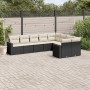 Set de sofás de jardín 8 piezas y cojines ratán sintético negro en Conjuntos de jardín | Comprar online en Foru.es