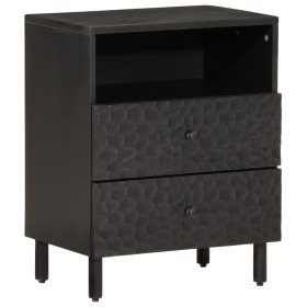Mesita de noche madera maciza de mango negra 50x33x60 cm de , Mesitas de noche - Ref: Foro24-356829, Precio: 67,57 €, Descuen...
