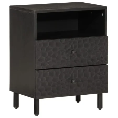 Mesita de noche madera maciza de mango negra 50x33x60 cm de , Mesitas de noche - Ref: Foro24-356829, Precio: 66,89 €, Descuen...