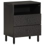 Mesita de noche madera maciza de mango negra 50x33x60 cm de , Mesitas de noche - Ref: Foro24-356829, Precio: 67,57 €, Descuen...
