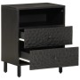 Mesita de noche madera maciza de mango negra 50x33x60 cm de , Mesitas de noche - Ref: Foro24-356829, Precio: 67,57 €, Descuen...