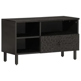 Mueble de TV madera maciza de mango negro 80x33x46 cm de , Muebles TV - Ref: Foro24-356836, Precio: 59,12 €, Descuento: %