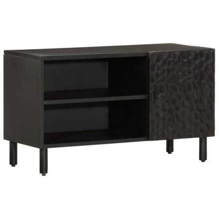 Mueble de TV madera maciza de mango negro 80x31x46 cm de , Muebles TV - Ref: Foro24-356834, Precio: 54,39 €, Descuento: %