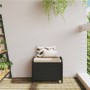 Taburete de jardín con cojín ratán sintético negro 58x46x46 cm de , Otomanas de exterior - Ref: Foro24-365733, Precio: 80,02 ...