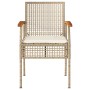 Sillas de jardín con cojín 2 uds ratán PE beige y madera acacia de , Sillas de jardín - Ref: Foro24-366249, Precio: 124,57 €,...