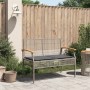 Banco de jardín con cojín ratán sintético gris y madera acacia de , Bancos de jardín - Ref: Foro24-366256, Precio: 91,81 €, D...