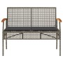 Banco de jardín con cojín ratán sintético gris y madera acacia de , Bancos de jardín - Ref: Foro24-366256, Precio: 91,81 €, D...