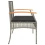 Garden bench with gray synthetic rattan and acacia wood cushion by , garden benches - Ref: Foro24-366256, Price: 105,19 €, Di...