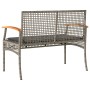 Banco de jardín con cojín ratán sintético gris y madera acacia de , Bancos de jardín - Ref: Foro24-366256, Precio: 91,81 €, D...