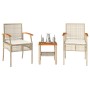 Mesita y sillas con cojines 3 pzas ratán PE madera acacia beige de , Conjuntos de jardín - Ref: Foro24-366261, Precio: 145,10...