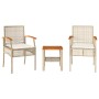 Mesita y sillas con cojines 3 pzas ratán PE madera acacia beige de , Conjuntos de jardín - Ref: Foro24-366261, Precio: 145,10...