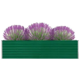Raised green galvanized steel planter 320x40x77 cm by vidaXL, Pots and planters - Ref: Foro24-47049, Price: 81,23 €, Discount: %