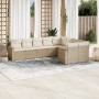 Set de sofás de jardín 9 pzas con cojines ratán sintético beige en Conjuntos de jardín | Comprar online en Foru.es