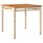 Mesa de jardín ratán sintético madera acacia beige 80x80x75 cm de , Mesas de jardín - Ref: Foro24-366275, Precio: 116,15 €, D...