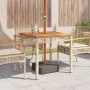 Mesa de jardín ratán sintético madera acacia beige 80x80x75 cm de , Mesas de jardín - Ref: Foro24-366275, Precio: 116,15 €, D...