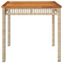Mesa de jardín ratán sintético madera acacia beige 80x80x75 cm de , Mesas de jardín - Ref: Foro24-366275, Precio: 116,15 €, D...