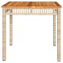 Mesa de jardín ratán sintético madera acacia beige 80x80x75 cm de , Mesas de jardín - Ref: Foro24-366275, Precio: 116,15 €, D...