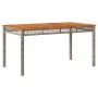 Mesa de jardín ratán sintético madera acacia gris 140x80x75 cm de , Mesas de jardín - Ref: Foro24-366277, Precio: 138,10 €, D...