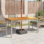 Mesa de jardín ratán sintético madera acacia gris 140x80x75 cm de , Mesas de jardín - Ref: Foro24-366277, Precio: 138,10 €, D...