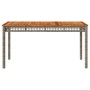 Mesa de jardín ratán sintético madera acacia gris 140x80x75 cm de , Mesas de jardín - Ref: Foro24-366277, Precio: 138,10 €, D...