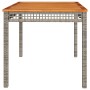 Mesa de jardín ratán sintético madera acacia gris 140x80x75 cm de , Mesas de jardín - Ref: Foro24-366277, Precio: 138,10 €, D...