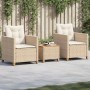 Mesita y sillas con cojines 3 pzas ratán PE madera acacia beige de , Conjuntos de jardín - Ref: Foro24-366311, Precio: 174,34...