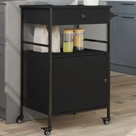 Carrito de cocina de madera de ingeniería negro 56x43x89,5 cm de , Carros de cocina y comedor - Ref: Foro24-842391, Precio: 1...