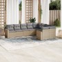 Set de sofás de jardín 9 pzas con cojines ratán sintético beige en Conjuntos de jardín | Comprar online en Foru.es