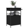Carrito de cocina de madera de ingeniería negro 56x43x89,5 cm de , Carros de cocina y comedor - Ref: Foro24-842391, Precio: 1...