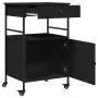 Carrito de cocina de madera de ingeniería negro 56x43x89,5 cm de , Carros de cocina y comedor - Ref: Foro24-842391, Precio: 1...