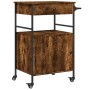 Carrito de cocina madera ingeniería roble ahumado 56x43x89,5 cm de , Carros de cocina y comedor - Ref: Foro24-842393, Precio:...