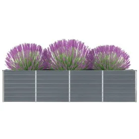 Elevated planter gray galvanized steel 320x40x77 cm by vidaXL, Pots and planters - Ref: Foro24-47048, Price: 94,62 €, Discoun...
