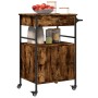 Carrito de cocina madera ingeniería roble ahumado 56x43x89,5 cm de , Carros de cocina y comedor - Ref: Foro24-842393, Precio:...