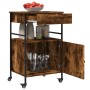 Carrito de cocina madera ingeniería roble ahumado 56x43x89,5 cm de , Carros de cocina y comedor - Ref: Foro24-842393, Precio:...